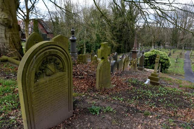 Specialist contractors are ensuring that the headstones in St. Mary's churchyard in Penwortham are secure (images: Neil Cross)