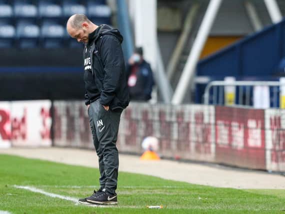 Former Preston manager Alex Neil during his side's defeat to Luton Town.