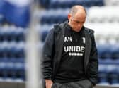 Preston North End manager Alex Neil at the final whistle against Luton