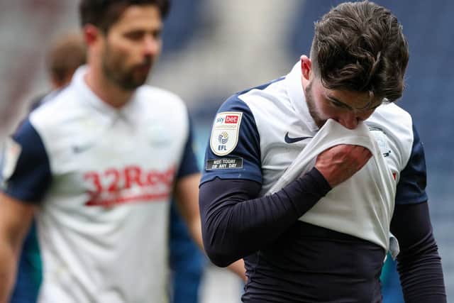 PNE substitute Sean Maguire at the final whistle against Luton