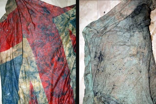 Officers found two towels - one green and one with a Union Jack pattern - at the scene