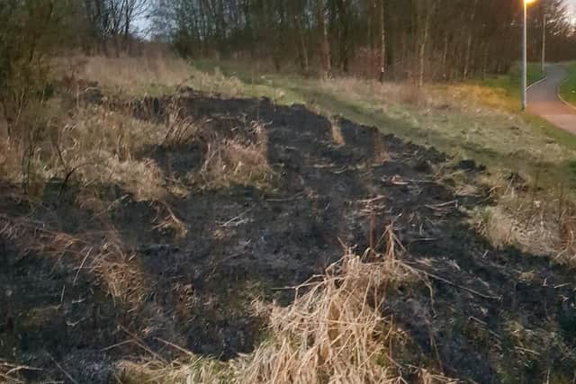Parts of Grange Park in Preston have been left scorched after reckless youths started fires yesterday evening (Sunday, March 21).