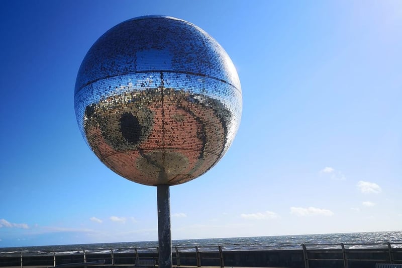 The iconic Mirror Ball on Blackpool's South Promenade.