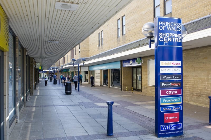 A quiet Prince of Wales shopping centre in Dewsbury during the coronavirus lockdown.