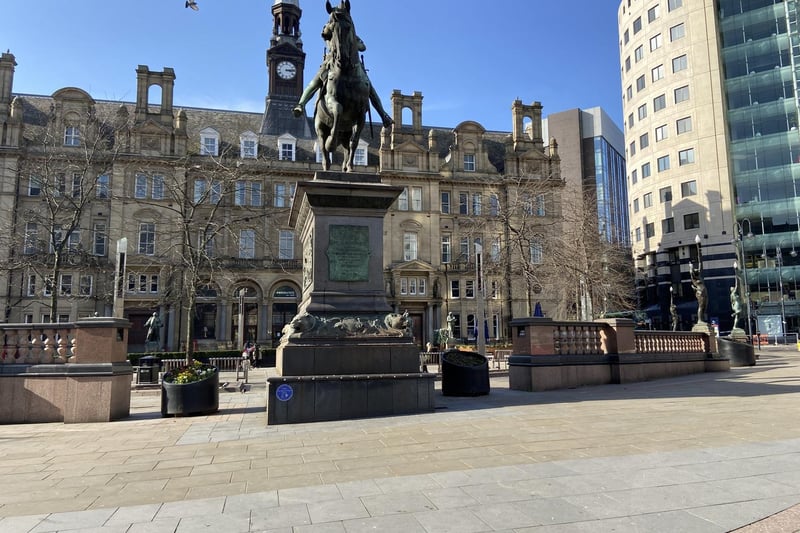 Non-essential travel was banned for the first time, meaning that City Square, usually bustling with commuters from Leeds Station, was empty