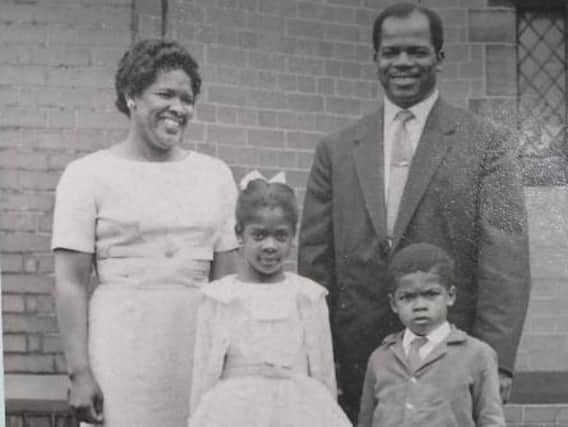 Hannah, Oliver and two of their four children in Chorley in the 1950s.
