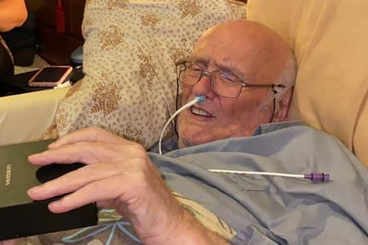 Louise's 81-year-old dad back at home after six weeks in hospital with Covid.