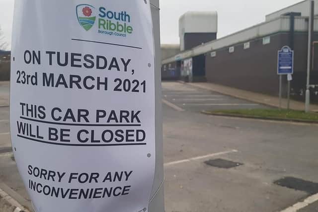The car park at Leyland Leisure Centre will be from Monday, March 22 until Wednesday, March 24 – whilst landscaping works take place. Pic credit: Trevor Bailey