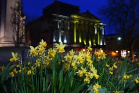 Spring of hope: Preston bathed in yellow tonight