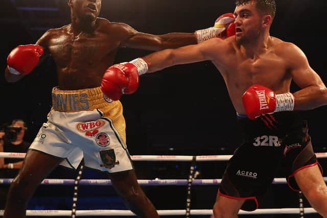 Jack Catterall, right, on his way to victory over Ohara Davies (photo:GettyImages)