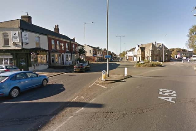 The crash happened at the New Hall Lane roundabout junction with Blackpool Road at around 2.40pm. Pic: Google