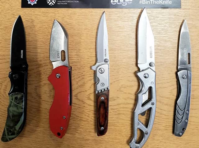 Knives displayed by Preston Police