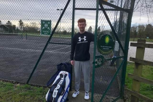 Tennis coach Declan Acornley opens up Longton Tennis Club ready to start work again.