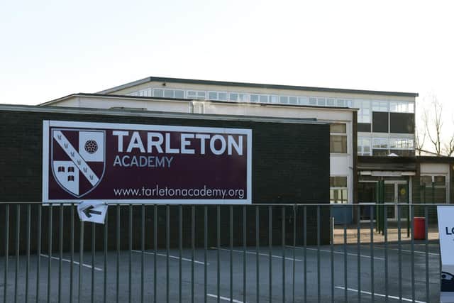 Banner sign outside Tarleton Academy