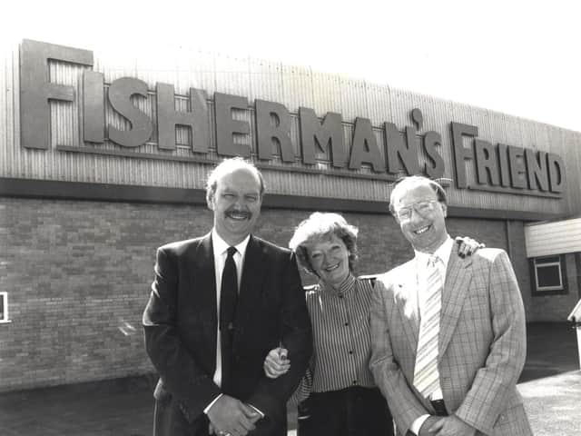 Doreen Lofthouse with husband Tony Lofthouse (Left) and son Duncan Lofthouse outside the Fleetwood base in 1990.