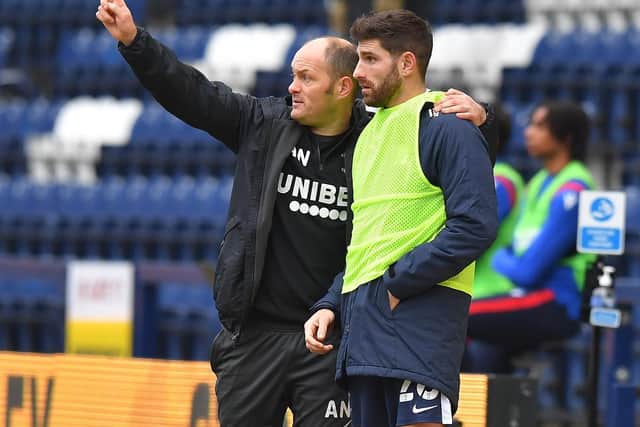 Ched Evans with former PNE manager Alex Neil