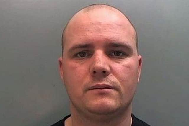 Alan Daniels, 38, led the raid on the farm in Aughton, near Ormskirk, where the Kirkby-based gang made their way through the home, all toting guns. Pic: Lancashire Police