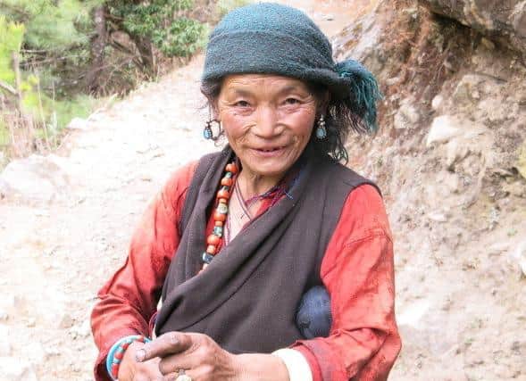 A Tibetan lady photographed by Michael on the journey