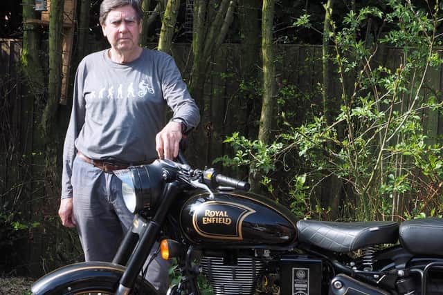 Michael today with his Royal Enfield 500 Classic