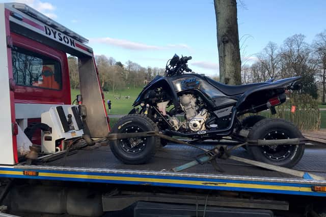 The quad bike after being seized by police