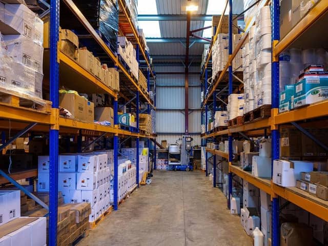 Inside the Lixall warehouse in Leyland