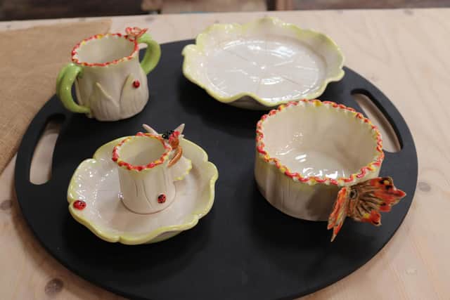 Christine's crockery set for children drew praise from the judges Photo:LOVE Productions