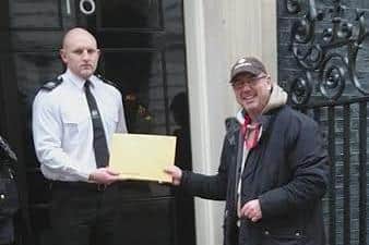 Gayzer Frackman at Downing Street