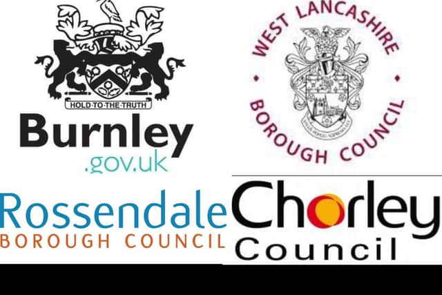 Rossendale Borough Council (#9), Burnley Council (#10), West Lancashire Borough Council (11) and Chorley Council (#12)