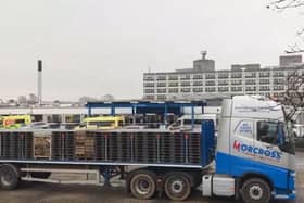 This morning (Thursday, January 6), a fleet of lorries and works vehicles arrived at Royal Preston Hospital to deliver the giant Nightingale tent, which will house the new ward in the visitor car park opposite the main entrance