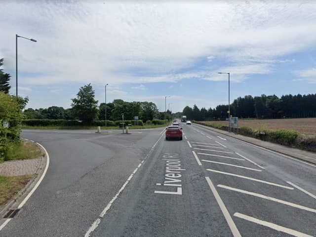 A woman in her 70s hospitalised with "serious injuries" after a car crash in in Liverpool Road, Rufford (Credit: Google)