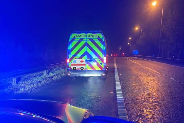 Police followed the privately operated patient transport ambulance down the motorway's northbound carriageway at Penrith, while it was being driven at speeds between 90 and 100mph