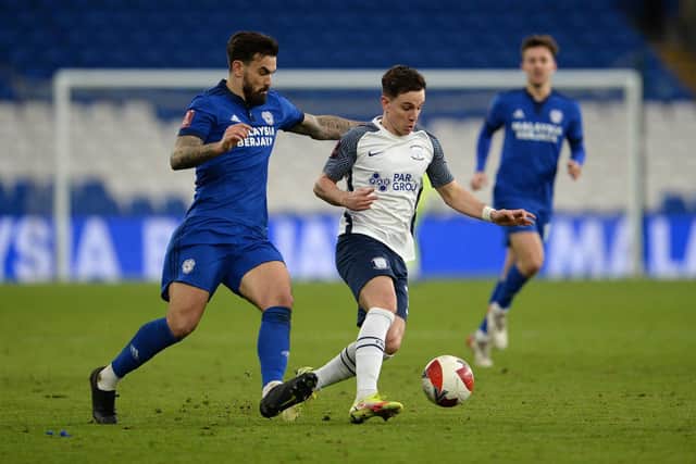 Johs Harrop in action against Cardiff City.