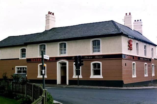 The Golden Ball pub before it was converted to an India restaurant.