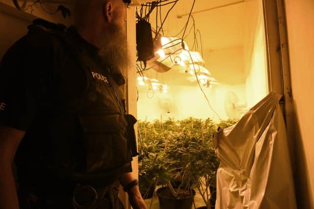 The Lancashire Post was invited inside where dozens of cannabis plants were found growing under blazing lights over its three floors