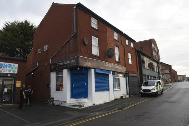 The drugs raid was at flats above the Shisha Cafe Lounge in Manchester Road, Preston this morning (Tuesday, January 11)