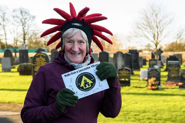 Ruth Buckley pictured with her book Walks From A Lancashire Village