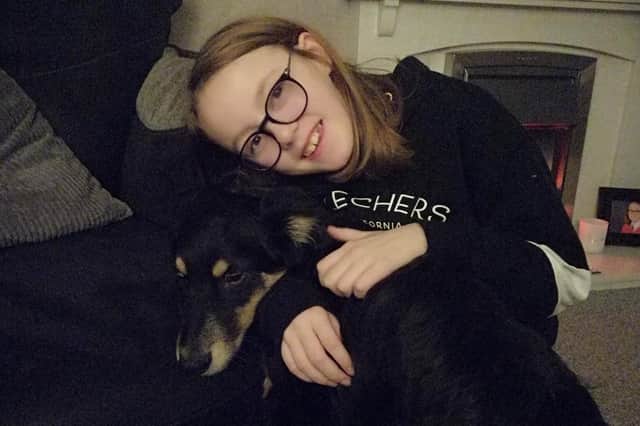 Rescued puppy Oscar has been rehomed with Bamber Bridge mum Emma Burrow and her 11-year-old daughter, Jessica (pictured).