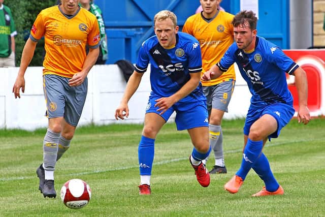 Charlie Bailey, left, and Rob Wilson were both on target for Lancaster against Whitby (photo:Tony North)