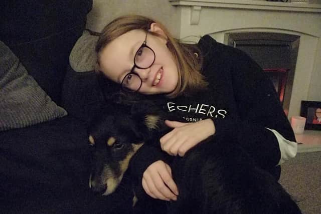 Rescued puppy Oscar has been rehomed with Bamber Bridge mum Emma Burrow and her 11-year-old daughter, Jessica (pictured).