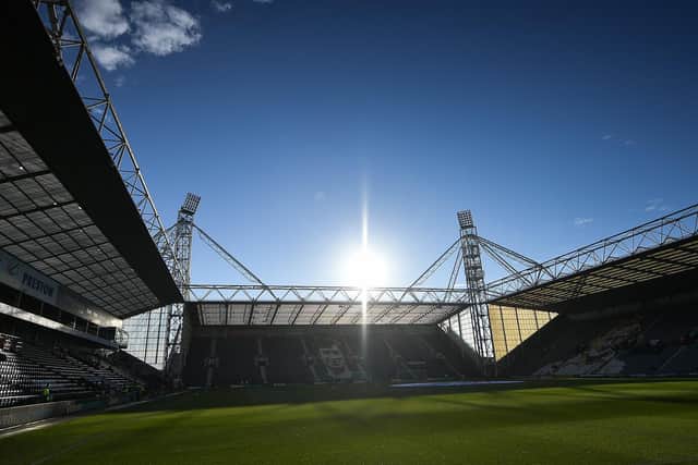 Preston North End's Deepdale ground ahead of the game against Birmingham City