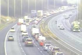 There are hour long delays on the northbound M6 in Wigan due to emergency pothole repairs this afternoon (Saturday, January 14)