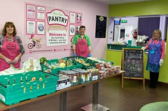 The centre's food hub pantry.