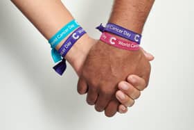 The Cancer Research UK wrist bands