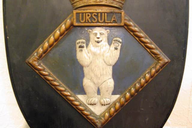 The plaque with the HMS Ursula crest presented to the people of Chorley & District
Picture courtesy of Stuart Clewlow