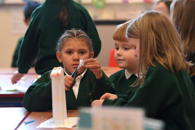 During the day, pupils were set a challenge to build a bridge with paper, straws and cellotape.