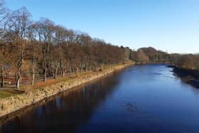 A shot of the River Ribble running alongside Avenham Park