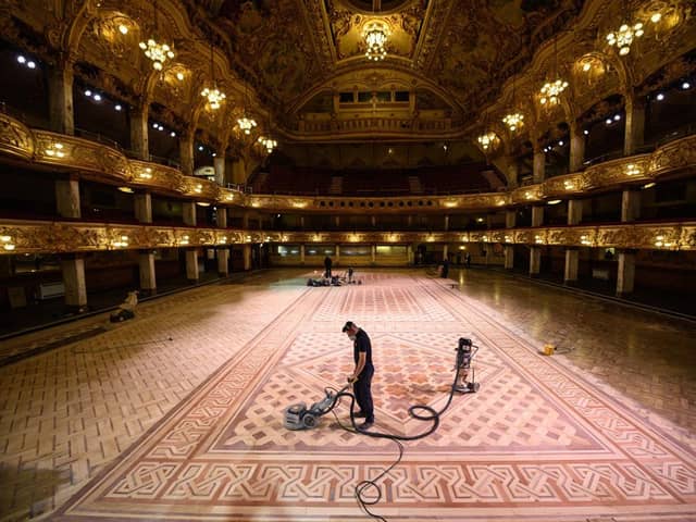 The Blackpool Tower Ballroom’s dancefloor has been restored to its former glory following a massive renovation