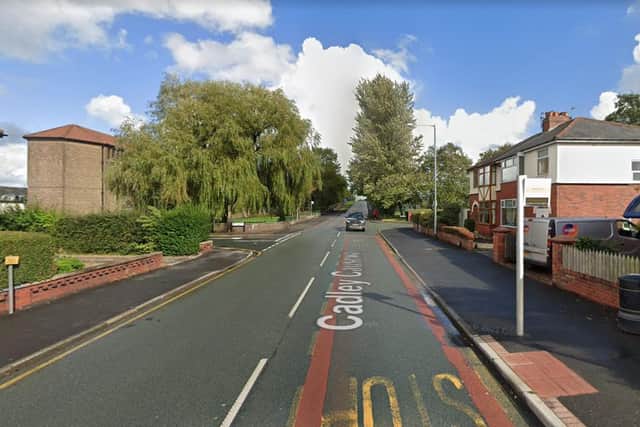 A cyclist was hospitalised after being struck by a car in Cadley Causeway, Fulwood (Credit: Lancashire Police)
