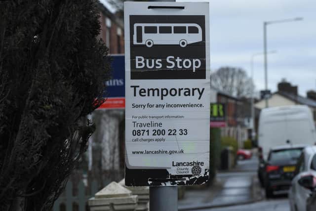 This temporary northbound bus stop on Station Road will move slightly further north - and get a shelter