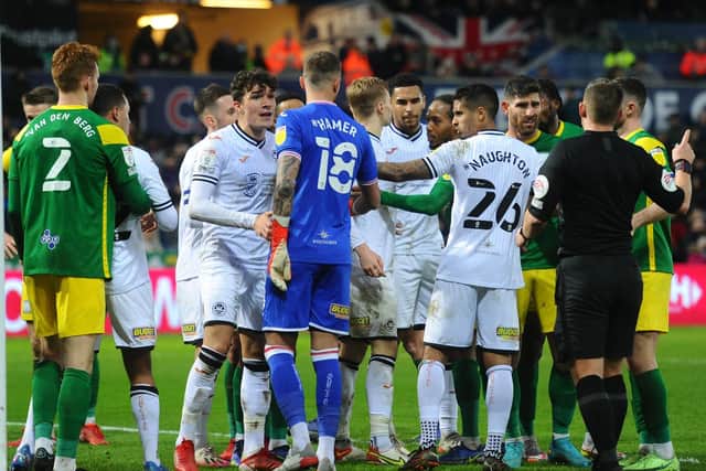 Tempers flare late in Preston North End's defeat against Swansea City